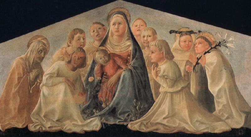 Fra Filippo Lippi Madonna of Humility with Angels and Carmelite Saints oil painting image